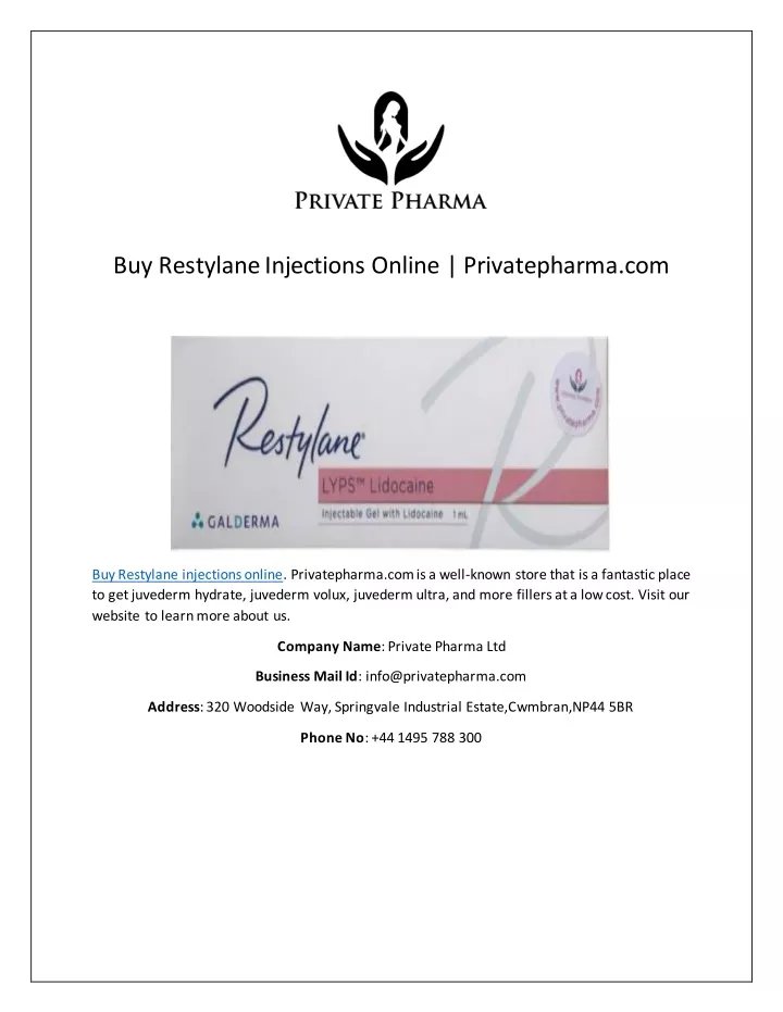 buy restylane injections online privatepharma com