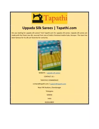 uppada silk sarees tapathi com