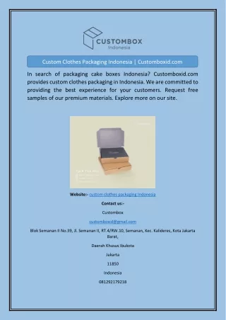 Custom Clothes Packaging Indonesia Customboxid