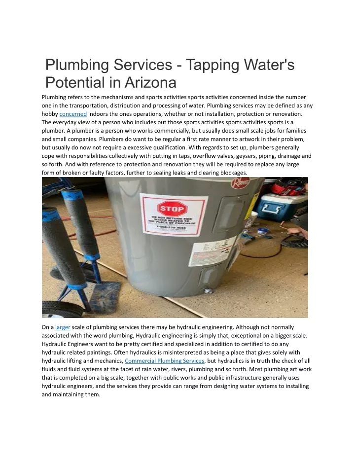 plumbing services tapping water s potential