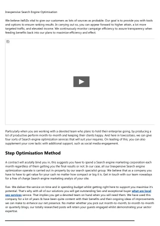 inexpensive search engine optimisation