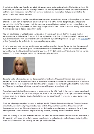 a realistic sex doll a must have for any adult