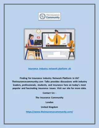 Insurance Industry Network Platform Uk | Theinsurancecommunity.com