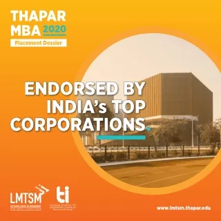 thapar mba 2020 placement dossier