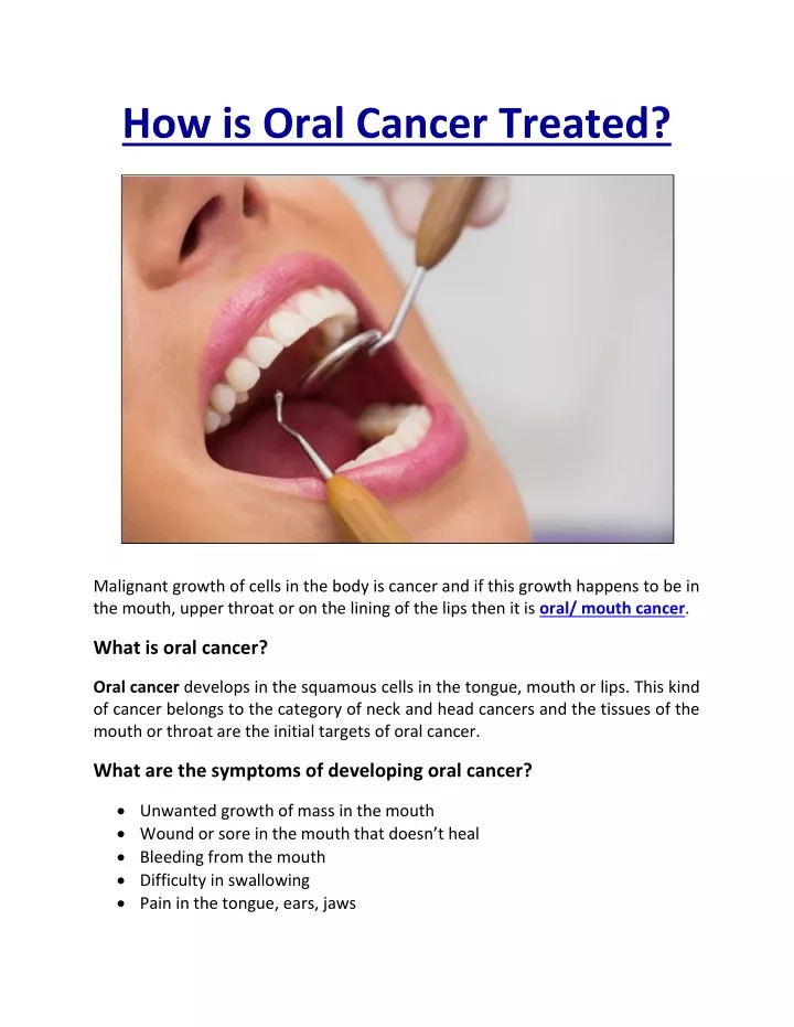 how is oral cancer treated