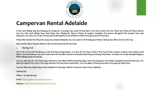 Campervan Rental Adelaide