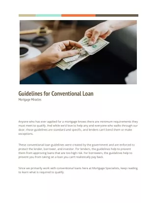 Guidelines for Conventional Loan
