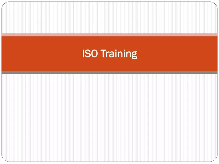 iso training