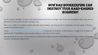 how bad bookkeeping can destroy your hard earned business