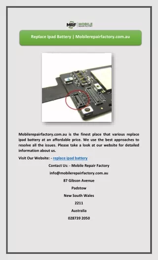 replace ipad battery mobilerepairfactory com au