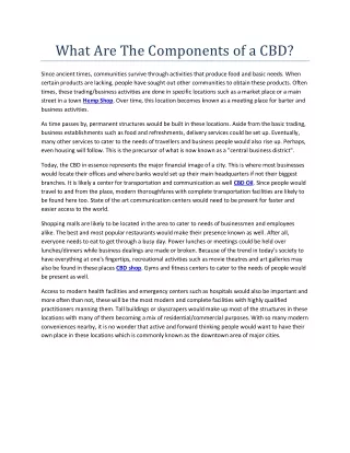 what are the components of a cbd