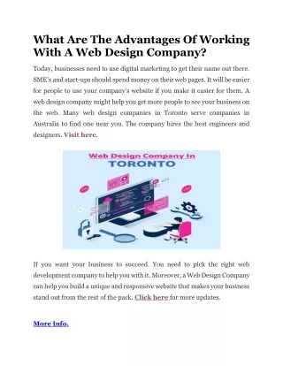 What Are The Advantages Of Working With A Web Design Company