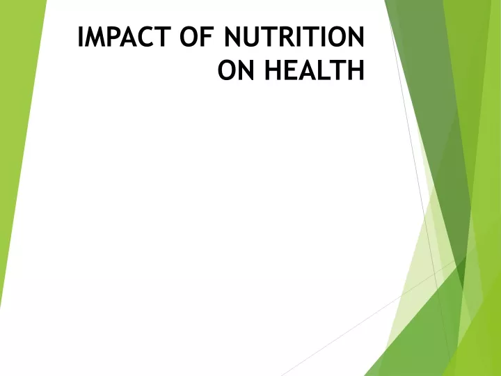 impact of nutrition on health