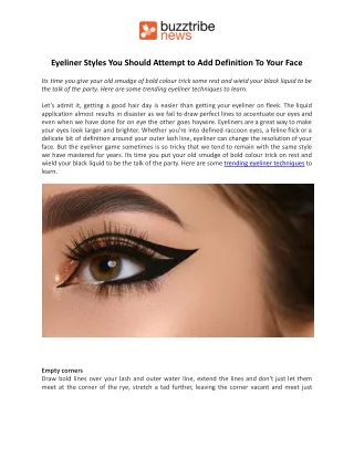 eyeliner styles you should attempt