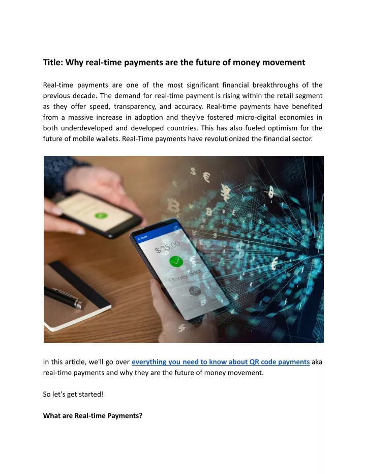 title why real time payments are the future