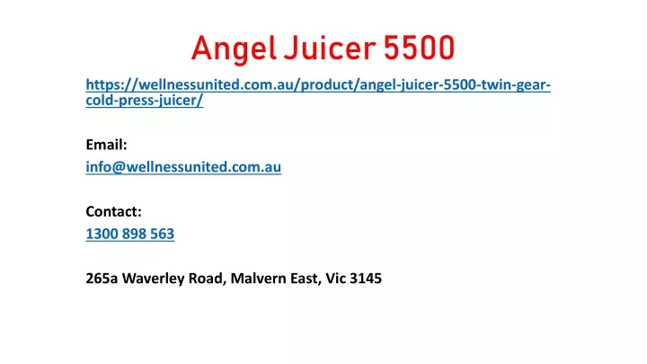 angel juicer 5500