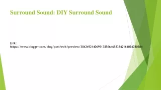 Surround Sound: DIY Surround Sound