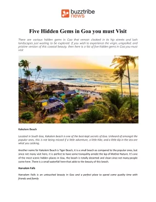 five hidden gems in goa you must visit