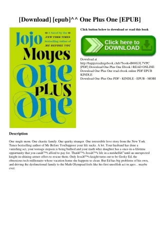 [Download] [epub]^^ One Plus One [EPUB]