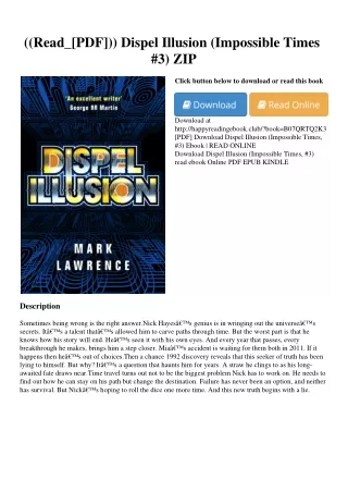 ((Read_[PDF])) Dispel Illusion (Impossible Times  #3) ZIP