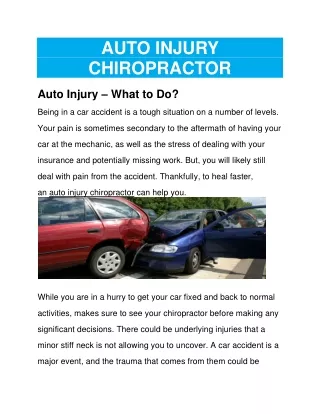 Auto Injury Chiropractor