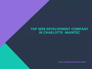 Top Web Development Company In Charlotte -Maintec