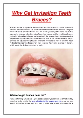why get invisalign teeth braces the process