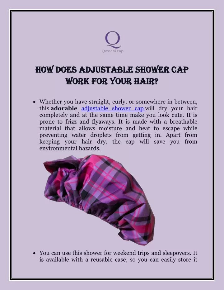how does adjustable shower cap how does
