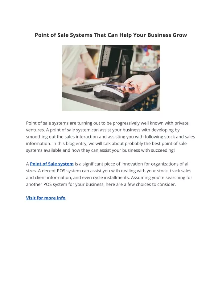 point of sale systems that can help your business