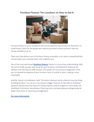 furniture finance the lowdown on how to get it