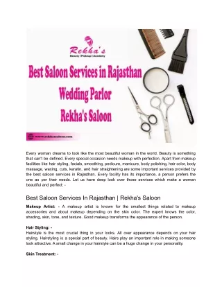 Best Saloon Services in Rajasthan _ Wedding Parlor _ Rekha's Saloon