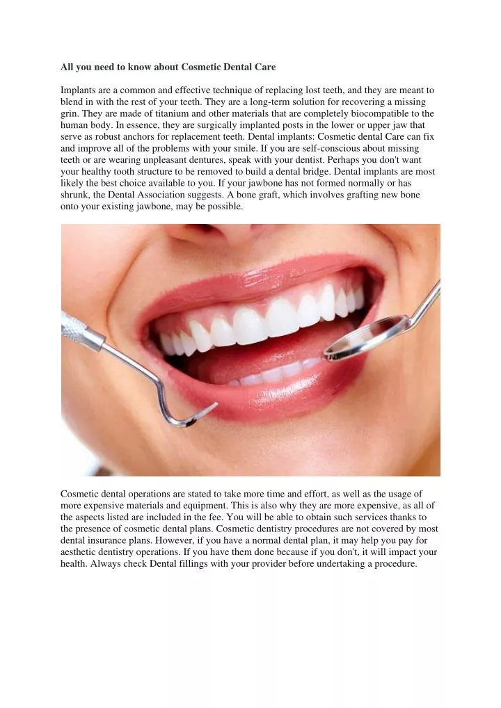 all you need to know about cosmetic dental care