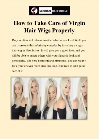 Tips to Take Care of Human Hair Wigs in New Jersey