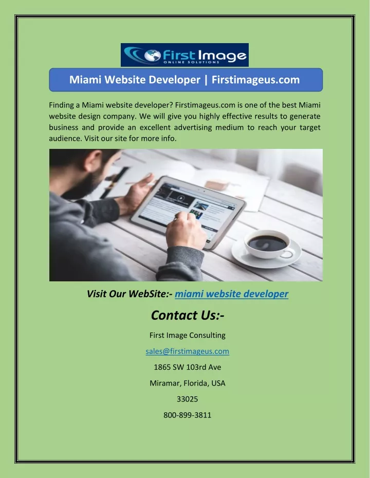 miami website developer firstimageus com