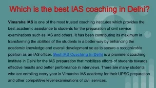 Best IAS Coaching in Delhi