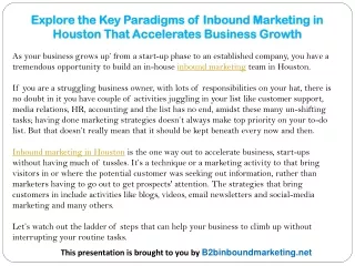 Explore the Key Paradigms of Inbound Marketing in Houston That Accelerates Business Growth