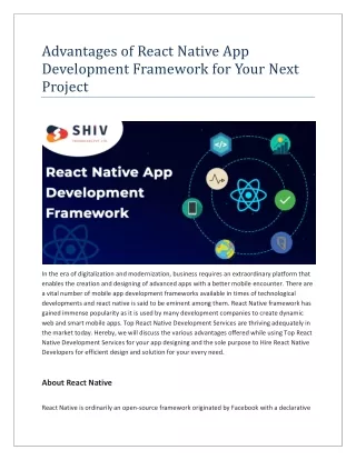 advantages of react native app development