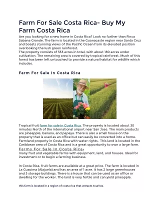 farm for sale costa rica