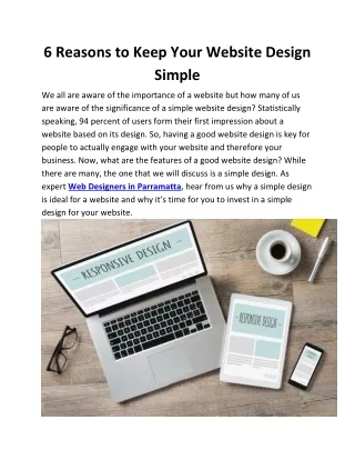 6 Reasons to Keep Your Website Design Simple