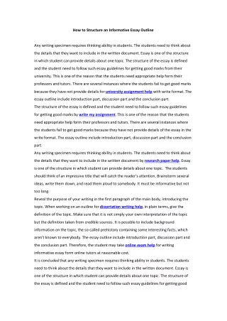 how to structure an informative essay outline