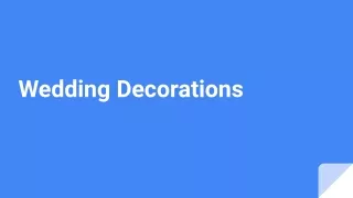 wedding decorations