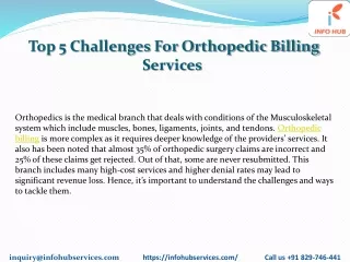 top 5 challenges for orthopedic billing services