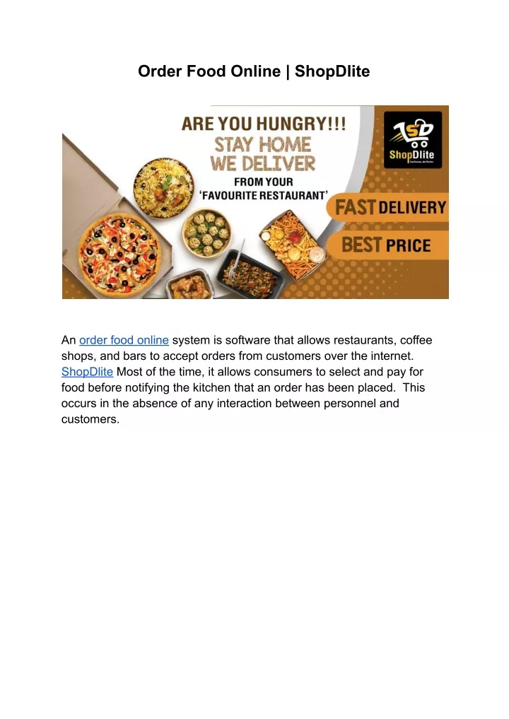 order food online shopdlite