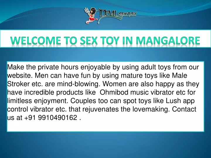 welcome to sex toy in mangalore
