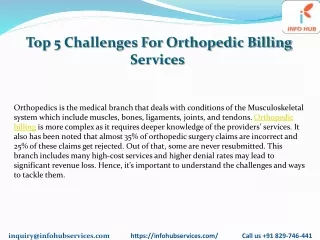 top 5 challenges for orthopedic billing services