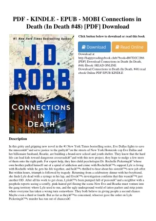 PDF - KINDLE - EPUB - MOBI Connections in Death (In Death  #48) [PDF] Download