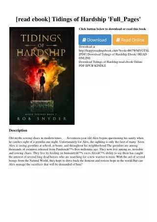 [read ebook] Tidings of Hardship 'Full_Pages'