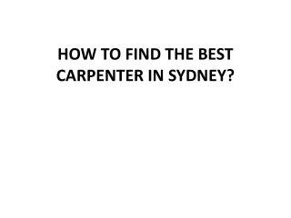 Best Possible way to find carpenter in sydney