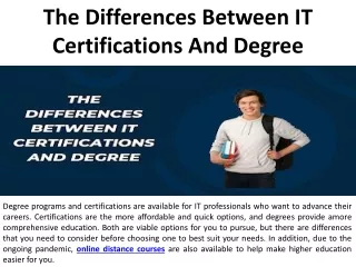 the differences between it certifications