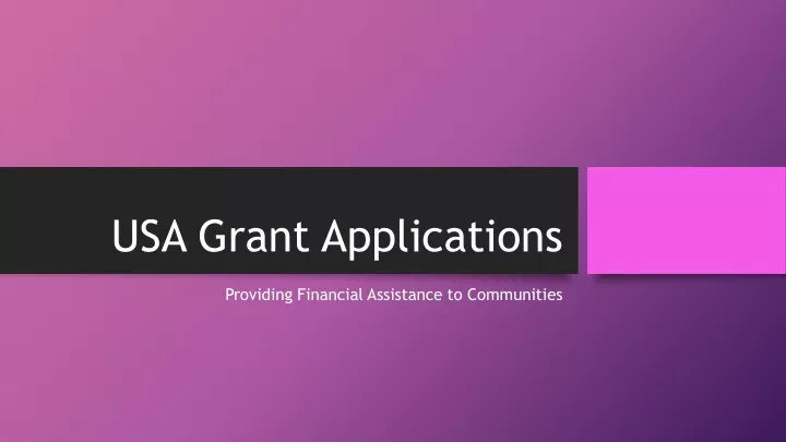 usa grant applications